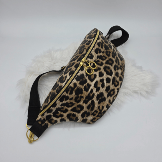 Preview: Bauchladen - Leo - Kunstleder Braun - Schwarz - Groß